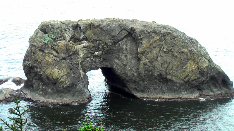 Arch Rock rising from the ocean in Samuel H. Boardman State Scenic Corridor