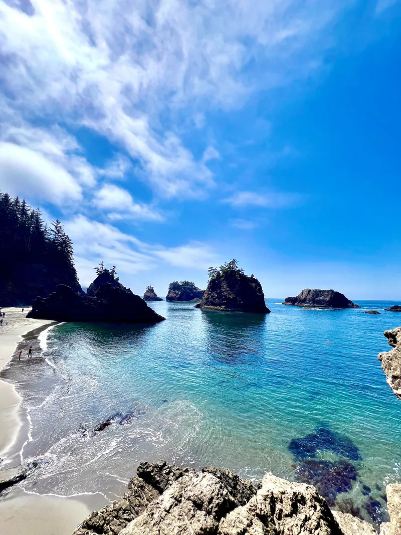 Rocky cove and sea stacks at Secret Beach in the Samuel H. Boardman corridor