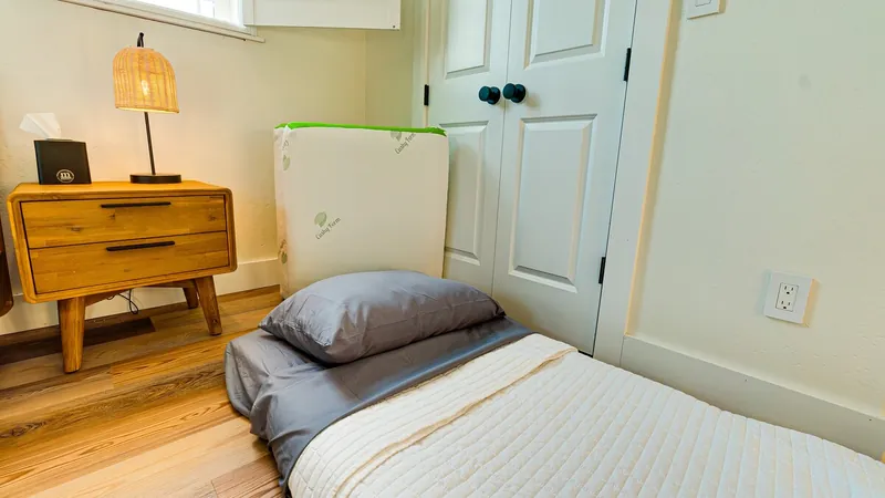 The Lily Pond House, 2 twin floor futons available, with bedding.